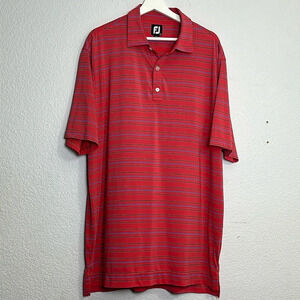 FootJoy Men’s Golf‎ Polo Striped Short Sleeve Shirt Embroidered Logo Size XL
